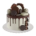 Dessert Shop Special Chocolate Cake With Cream Layers Chocolate Drizzle Cookies And Balls