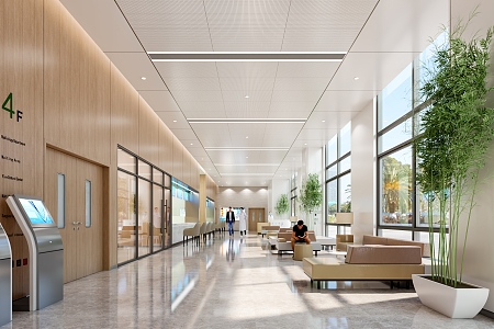 Modern Hospital Hall Hospital Waiting Hall 3d model