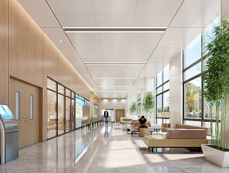 Modern Hospital Hall Hospital Waiting Hall 3d model
