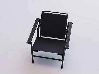 Modern Black Leisure Chair With Sleek Design Sturdy Armrests And Comfortable Seat 3d model
