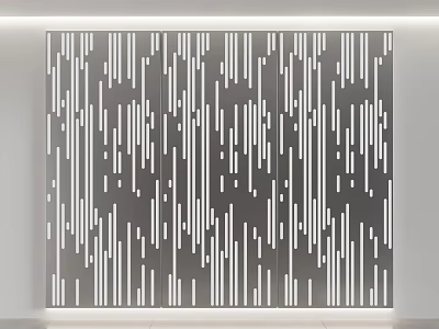 Contemporary Architectural Wall Panel With Vertical Striped Perforated Design and Gray Finish 3d model