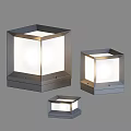 Square Design Modern Metal Outdoor Lights with Illuminated Panels for Garden Exterior Use