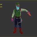 Modern game character magician sorcerer clown warrior 3d model