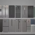 Various Modern Refrigerators And Freezers With Different Colors And Sleek Designs