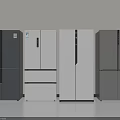 Modern Refrigerator Freezers With Gray White Colors And Multiple Door Designs