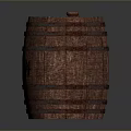 Rustic Style Wooden Barrel Furniture With Metal Hoops And Smooth Surface