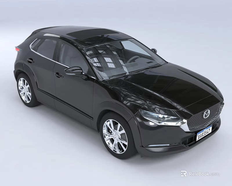 Black Mazda SUV With Modern Sleek Body And Silver Alloy Wheels 3d model 