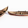 Vintage Wooden Boats With Rustic Brown Hulls And Traditional Design Details