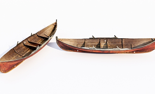 Old wooden boat Modern wooden boat 3d model