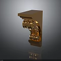 Ornate Gold Architectural Bracket With Intricate Carvings And Decorative Details
