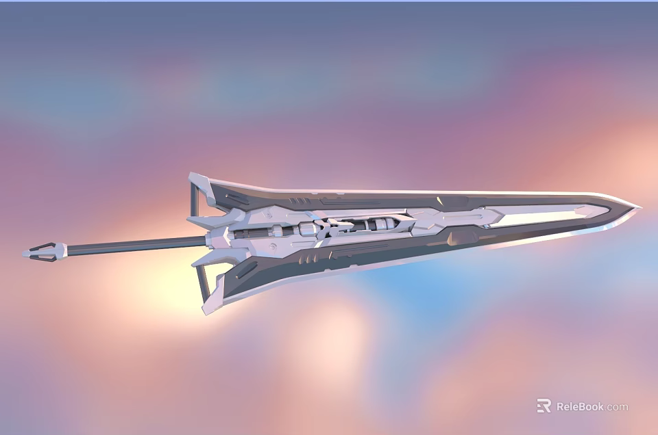 Futuristic Passenger Aircraft Flying Through Colorful Cloudy Sky With Sleek Aerodynamic Design 3d model 