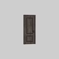 Modern Wooden Swing Door With Double Rectangular Panel Design And Black Handle