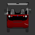 Red Electric Shuttle Vehicle With White Roof Open Side And Multiple Seats