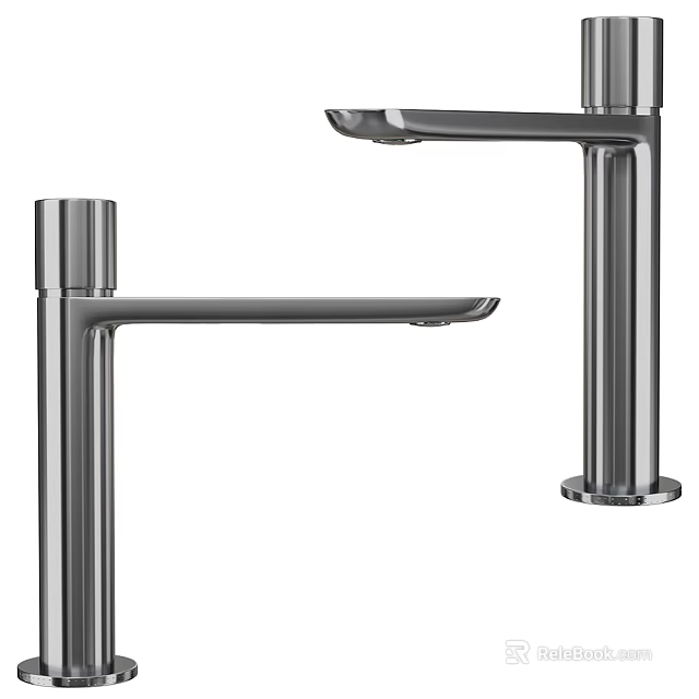 Sleek Modern Stainless Steel Kitchen Faucet With High Arc Spout And Single Handle Design 3d model 
