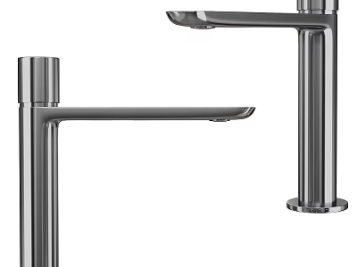 Sleek Modern Stainless Steel Kitchen Faucet With High Arc Spout And Single Handle Design 3d model