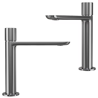 Sleek Modern Stainless Steel Kitchen Faucet With High Arc Spout And Single Handle Design 3d model