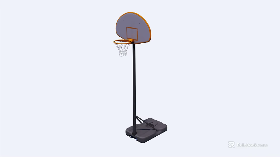 Portable Basketball Stand With Adjustable Backboard Rim Net And Stable Base 3d model 