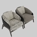 Modern Vintage Patterned Fabric Upholstered Leisure Chair With Sturdy Solid Wood Legs For Living Room