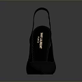Black Slingback High Heels With Gold YSL Logo And Pointed Toe Design 3d model
