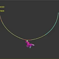 Unique Elegant Golden Necklace With Horse Pendant And Delicate Chain Design