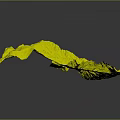 3D Mountainous Terrain Model Featuring Snow Covered Peaks Glacier And Green Valleys