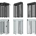 Public Facilities Security Turnstiles Black Silver Different Metal Access Designs 3d model