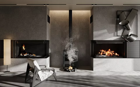 Modern Fireplace 3d model