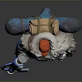 Blue Handheld Utility Tool With Blue Outfit White Fur Collar Furry Pants And Warm Boots