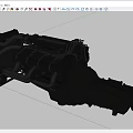 Detailed Automotive Engine With Metal Pipes Radiator And Complex Structure