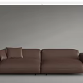 Modern Brown and White Leather Two-Seater Sofa With Comfortable Cushions
