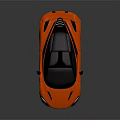 Orange Sleek Sports Car With Black Roof Black Wheels And Aerodynamic Features