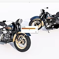 Classic Vintage Motorcycles With Blue Body Gold Wheels And Leather Seats Chrome Details