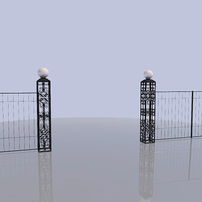 Jane European guardrail doorway 3d model