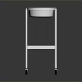 Stainless Steel Double Bowl Pet Feeding Cart With Lower Shelf And Rolling Wheels
