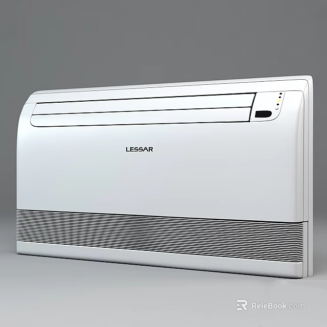 LEESAR White Wall Mounted Air Conditioner Fan With Modern Design And Control Panel 3d model 