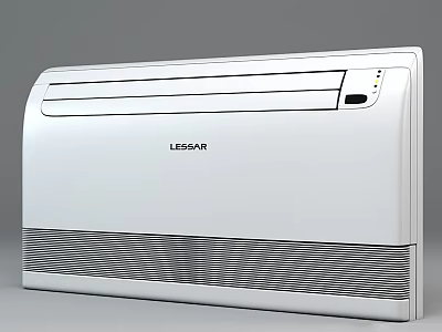 LEESAR White Wall Mounted Air Conditioner Fan With Modern Design And Control Panel 3d model