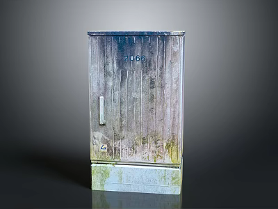 Rusted Metal Outdoor Distribution Box Electrical Equipment Unit With Stained Surface 3d model