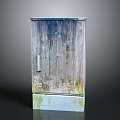 Rusted Metal Outdoor Distribution Box Electrical Equipment Unit With Stained Surface