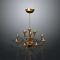 Elegant Golden Chandelier With Multiple Candle Holders And Classic Design