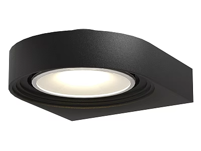 Stylish Modern Black Wall Light With Circular White Illumination And Minimalist Design 3d model