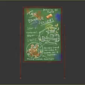 Interactive Digital Drawing Board With Red Stand And Hand Drawn Digital Artworks