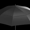 Black Straight Handle Umbrella With Metal Frame And Waterproof Fabric