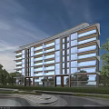 Modern Contemporary Residential Building Featuring Glass Curtain Walls Balconies And Green Landscape