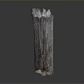 Tall Wood And Stone Decorative Sculpture With Natural Texture And Unique Design