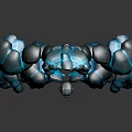 Mythical Rock Creature Character With Blue Glowing Cracks And Stone Structure 3d model