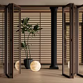 Modern folding door glass sliding door sliding door shutter 3d model