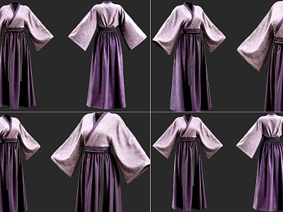 Women's Hanfu combination Chinese traditional clothing and apparel Hanfu kimono combination Han Dynasty clothing and apparel combination 1 model