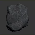 Natural Textured Stone Decoration With Irregular Shape And Dark Gray Surface 3d model