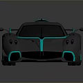 Modern Black Sports Car With Blue Accents And Sleek Aerodynamic Design