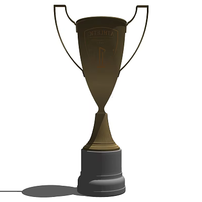 Golden Trophy With Handles And Black Base For Championship First Place Award 3d model